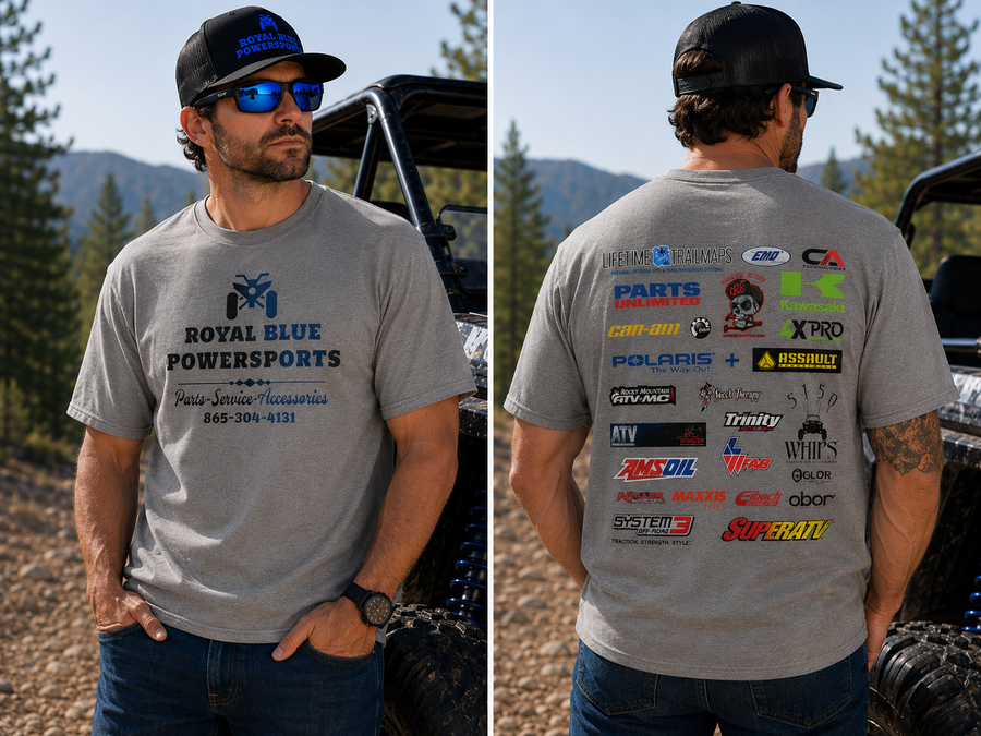 Royal Blue PowerSports Heather Gray Performance T-Shirt