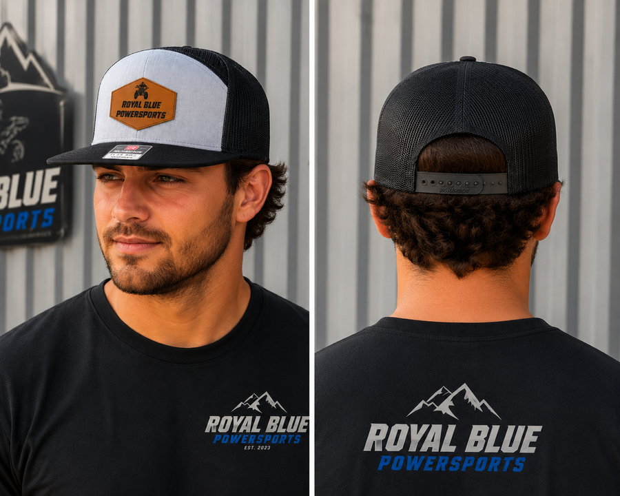 Richardson 112 Trucker Hat – Heather Grey/Black | Royal Blue PowerSports