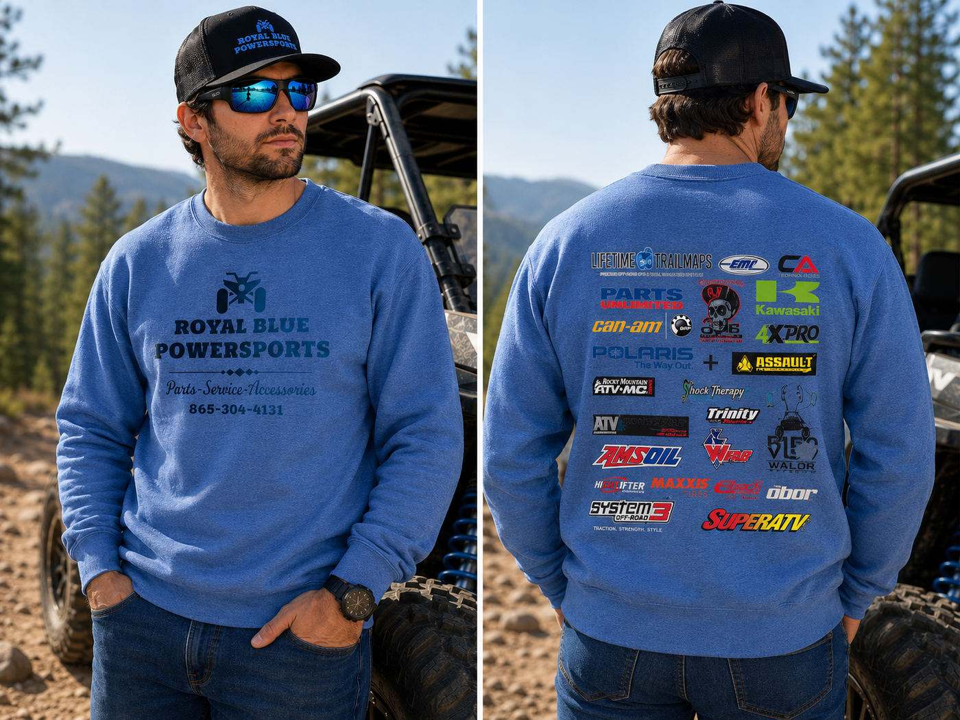 Royal Blue PowerSports Premium Crewneck Sweatshirt