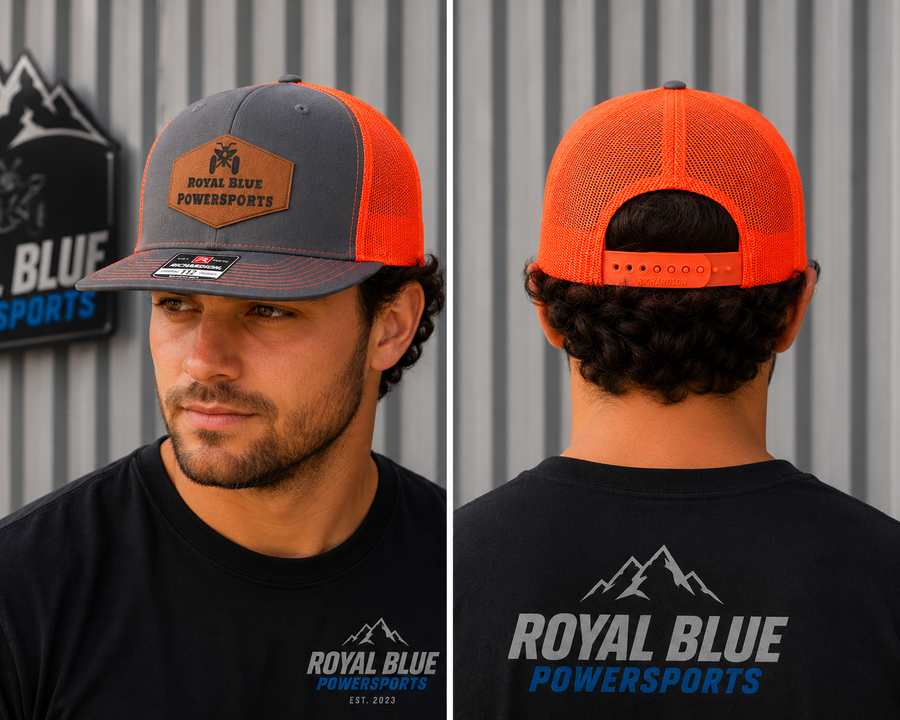 Richardson 112 Trucker Hat – Charcoal & Blaze Orange | Royal Blue PowerSports