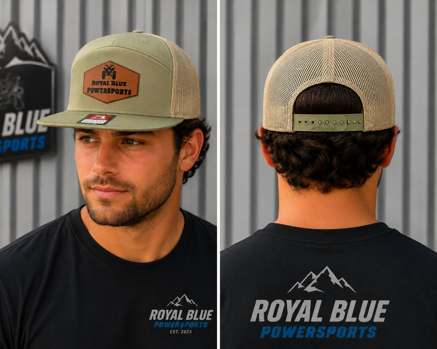 Richardson 112 Trucker Hat – Olive Green | Royal Blue PowerSports