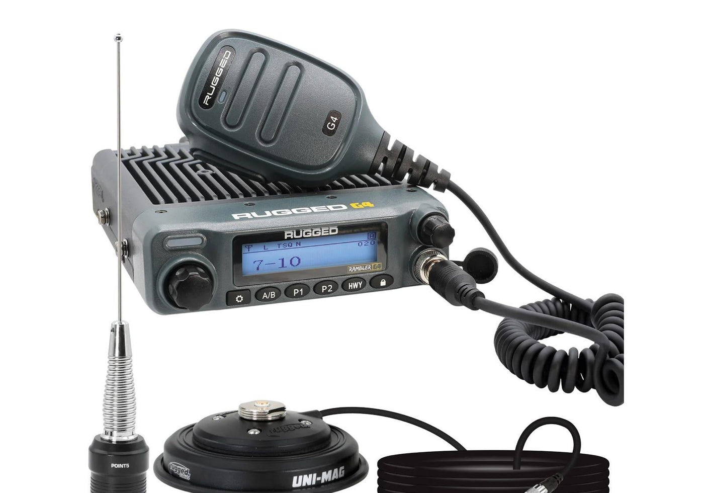 Rugged Radios Radio Kit Lite—Rambler G4 GMRS Band Mobile Radio with Antenna